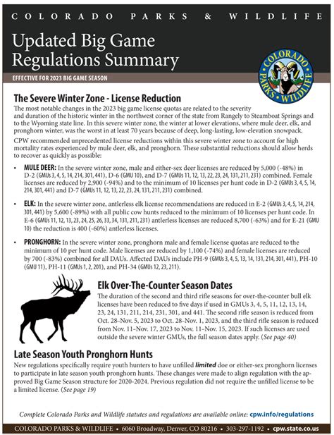 Winter in the Northwest: Big Game Hunting License Impacts - Colorado ...