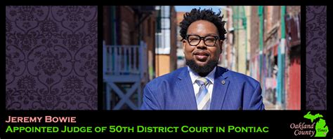 Jeremy Bowie Appointed Judge of 50th District Court in Pontiac ...