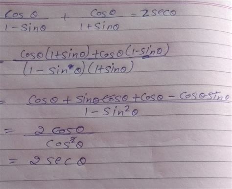 cos theta by 1 minus sin theta + cos theta by 1 + sin theta is equal to ...