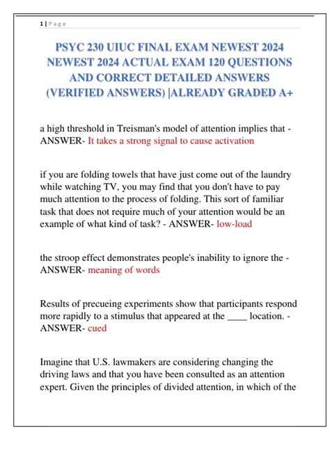 PSYC 230 UIUC FINAL EXAM NEWEST 2024 NEWEST 2024 ACTUAL EXAM 120 ...