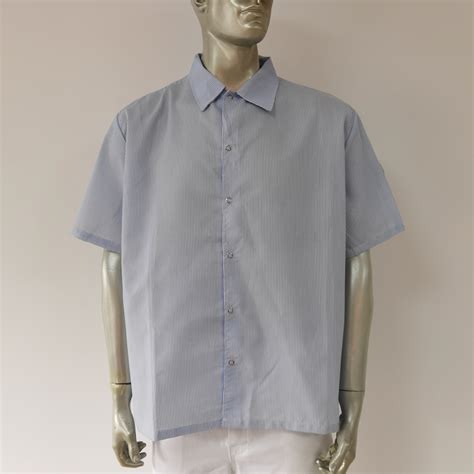 Customized Staff Uniform Light Weight Stripe Short Sleeves Work Shirt ...