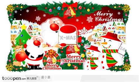 多彩欢乐圣诞节矢量素材 - 素材公社 tooopen.com