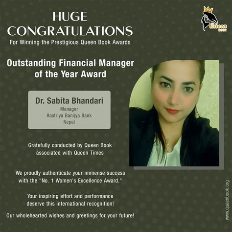 Dr. Sabita Bhandari has own Outstanding Financial Manager of the Year Award