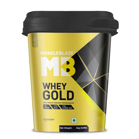 MuscleBlaze Whey Gold, 100% Whey Protein Isolate, Labdoor USA Certifie