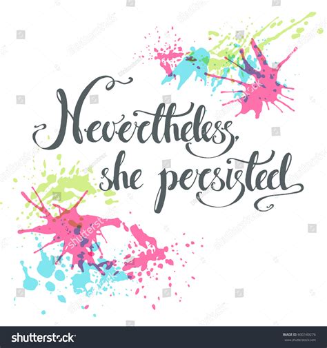 Nevertheless She Persisted Vector Hand Drawn Stock Vector (Royalty Free ...