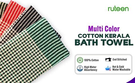 ruteen Kerala Bath Towel Thorthu Kerala Towel | End Stitched Medium ...