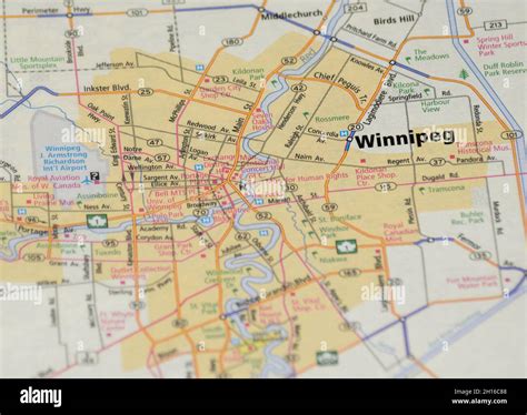 Map of the city of Winnipeg, Manitoba Stock Photo - Alamy