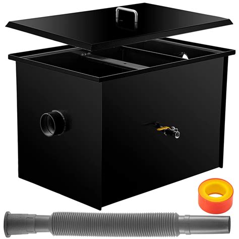 Buy VEVOR Commercial Grease Interceptor 20 LB, Carbon Steel Grease Trap ...