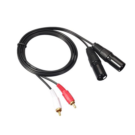 Dual RCA to XLR Male Cable Phono Plug Stereo Audio Connection Micropho ...