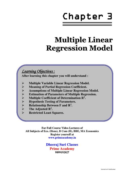 Chapter 3 Multiple Regression - economics - Studocu