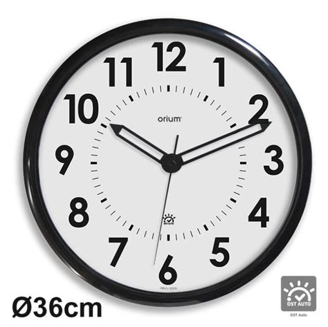 11097 Orium | Orium Black Radio Controlled Analog Wall Clock, 36cm ...