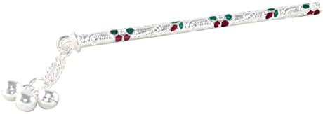 KMJ Pure Silver Flute/bansuri for Lord Krishna, laddu Gopal ji (Size: 5 ...