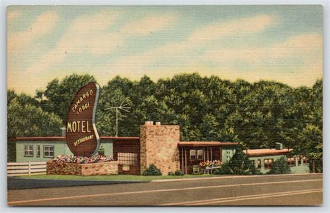 Cincinnati Ohio~Camargo Lodge Motel~Art Deco Roadside~1950 Linen ...