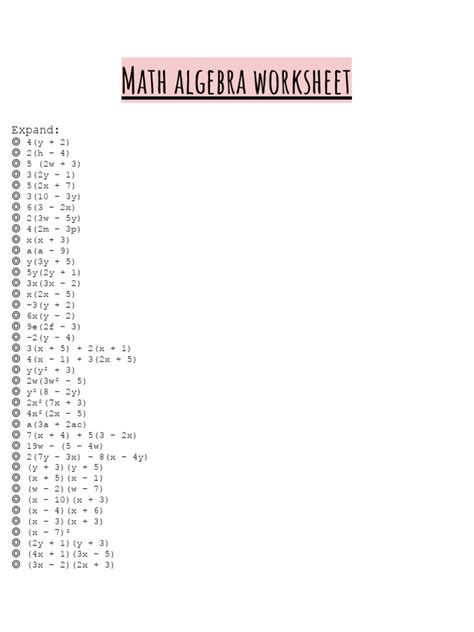 Image result for Algebra Corbettmaths Worksheet