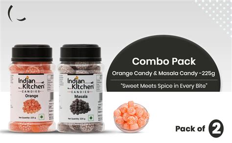Indian Kitchen Combo Pack of Orange Candy 225g and Masala Candy 225g ...