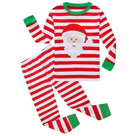 Girls Christmas Pajamas Toddler Kids Pjs Girls Boys Santa Claus Pajamas ...