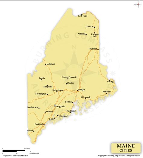 Maine Cities Map, Maine State Map with Cities