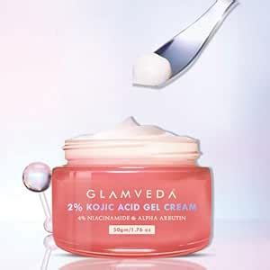 Glamveda 2% Kojic Acid Gel Cream with Niacinamide & Alpha Arbutin ...