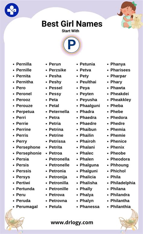 Best Girl names Start With P Letter - Drlogy | Cool baby girl names ...