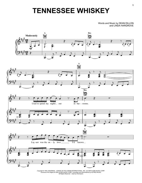 Chris Stapleton " Tennessee Whiskey" Sheet Music for Guitar Chords ...