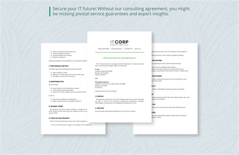 IT Services Service Level Agreement Template in Word, PDF, Google Docs ...