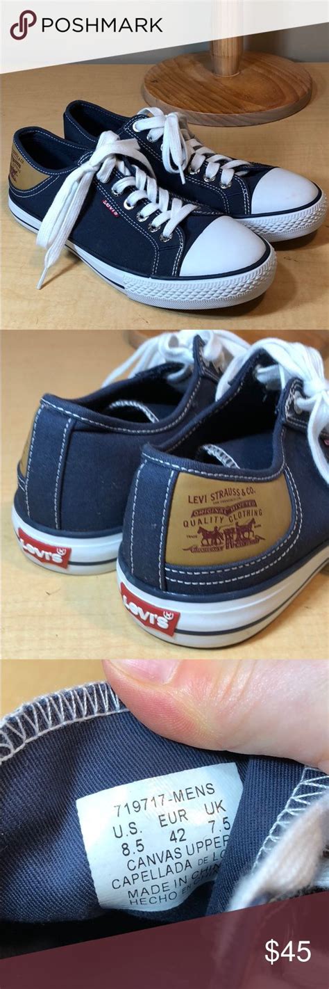 SOLD Levi’s navy canvas sneaker athletic shoes | Converse style ...