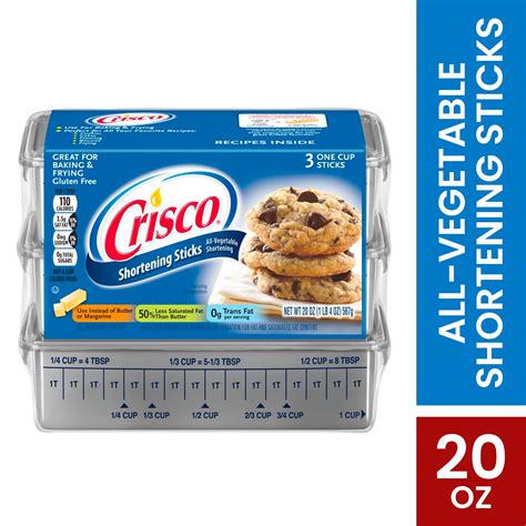 Crisco All-Vegetable Shortening Sticks, 20 oz for Baking and Frying ...