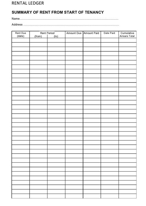 39 Printable Rental Ledger Templates (Lease Ledger)