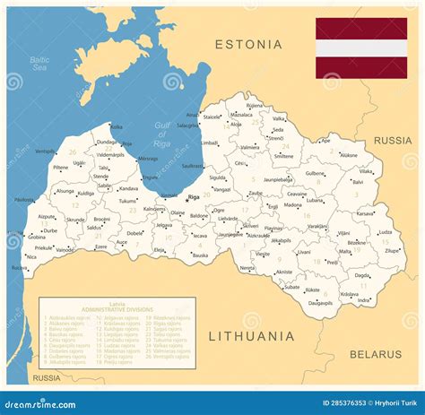 Latvia - Detailed Editable Political Map With Labeling. Cartoon Vector | CartoonDealer.com ...