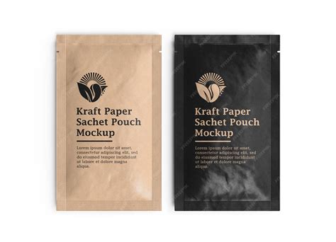 Premium PSD | Kraft Paper Sachet Pouch Package Mockup
