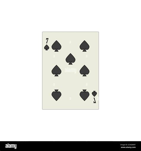 Illustration of a seven of spades card isolated on a white background ...