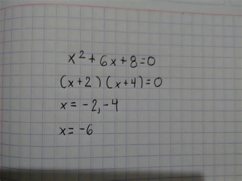 x^2+6x+8=0 por factorizacion me ayudan??? Por favor - Brainly.lat