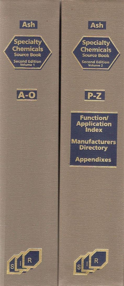 Buy Specialty Chemical Source Book (Synapse Chemical Library S.) Book ...