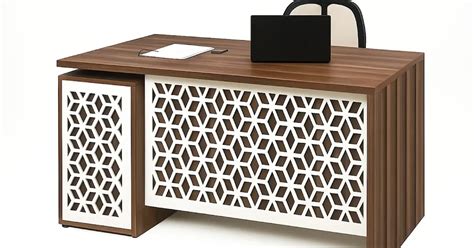 Matrix Modern Executive Desk | L-Shaped Walnut Office Table with White ...