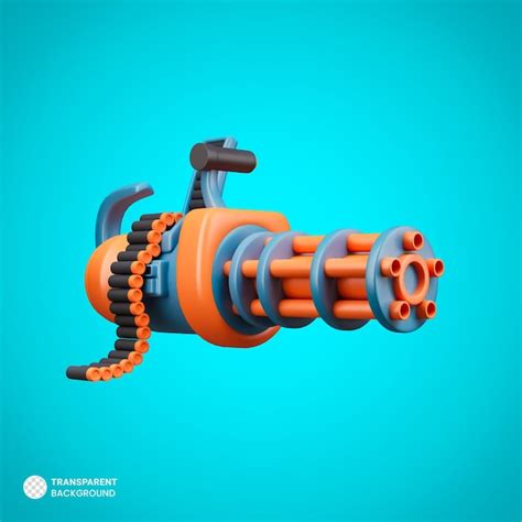 Icône de mitrailleuse Nerf Illustration de rendu 3d isolée | PSD Premium