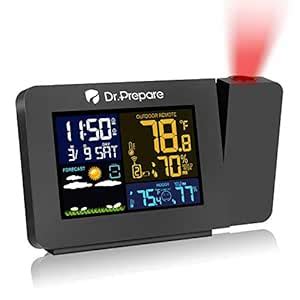 Buy Dr. Prepare Projection Alarm Clock for Bedrooms with Indoor ...