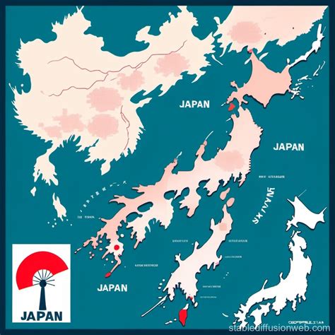 Stylized and Colorful Japanese Map | Stable Diffusion en línea