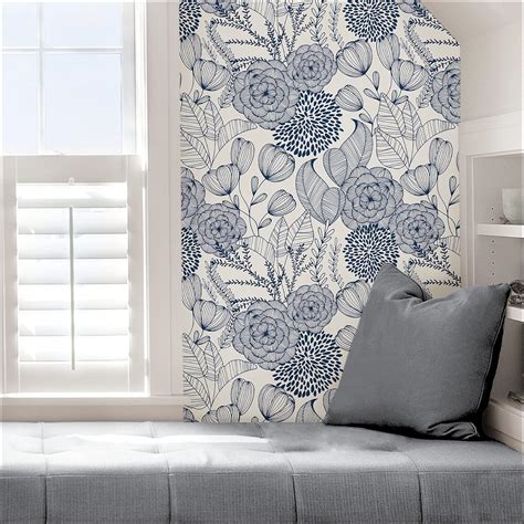NuWallpaper NUS3830 Navy Secret Garden Peel & Stick India | Ubuy