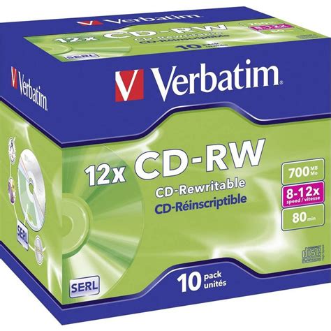 Verbatim CD-Rohling CD-RW, 700 MB, mehrfach beschreibbar, 700 MB ...