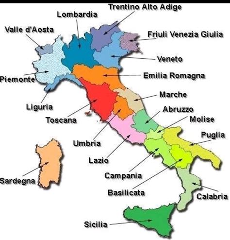 Regions of Italy map with cities - Printable map of Italy with cities ...