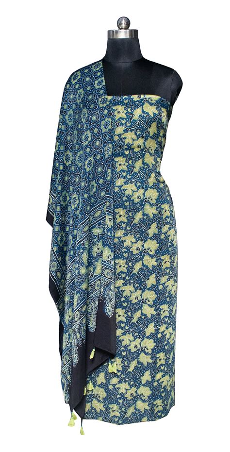AJRAKH Modal Silk Natural Dye Dress Kutch Handicraft Ethnic Wear ...