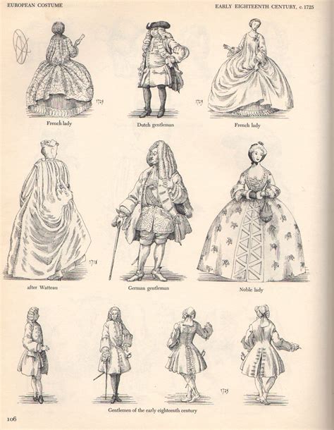 Early 1700's Men's & Women's Fashion. | 18th century fashion, 18th ...