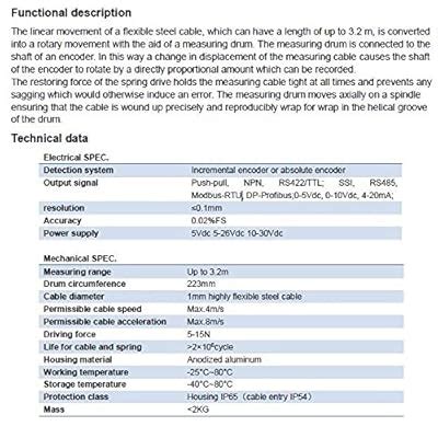 CALT 3m Stroke Pull Rope Wire Position Sensor | Ubuy India