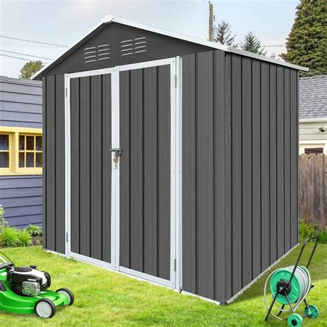 SEGMART Outdoor Storage Shed 6X4FT, Metal Tool Shed Outdoor Storage ...
