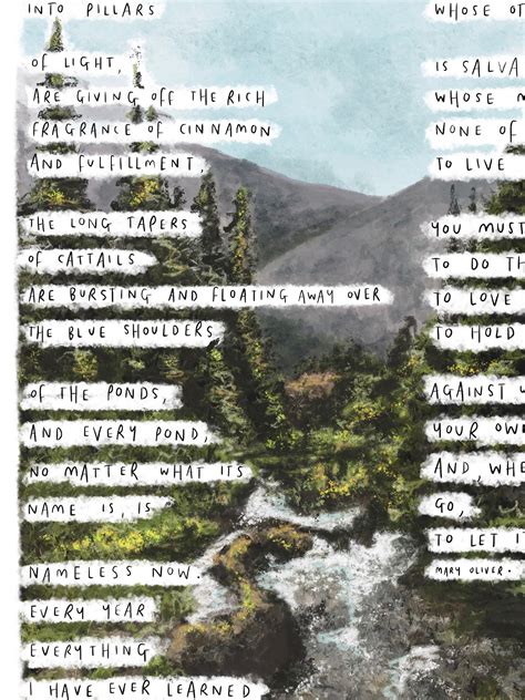 In Blackwater Woods / Let It Go by Mary Oliver Art Print - Etsy UK