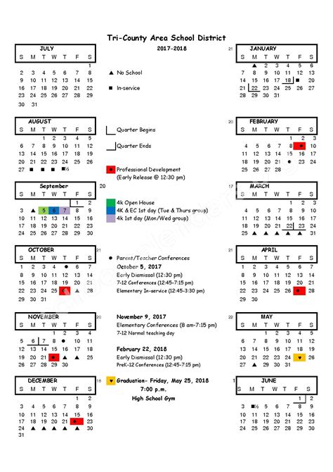 Tri County Tech Calendar