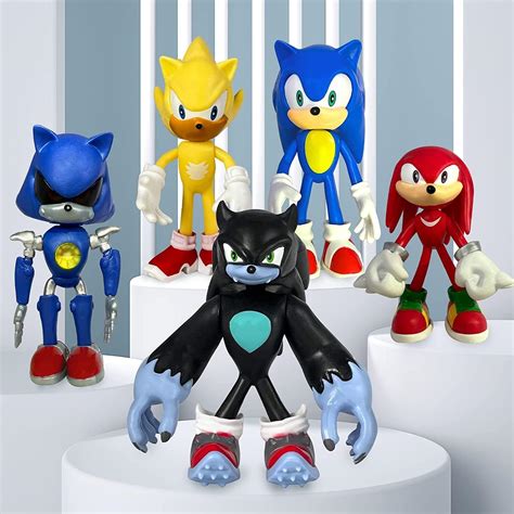 Buy 5 Pack Sonic The Hedgehog Toys , 4.8'' Tall Sonic The Hedgehog ...