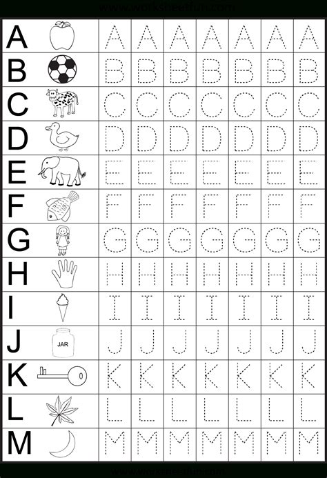 Alphabet Practice Worksheets For Kindergarten | AlphabetWorksheetsFree.com