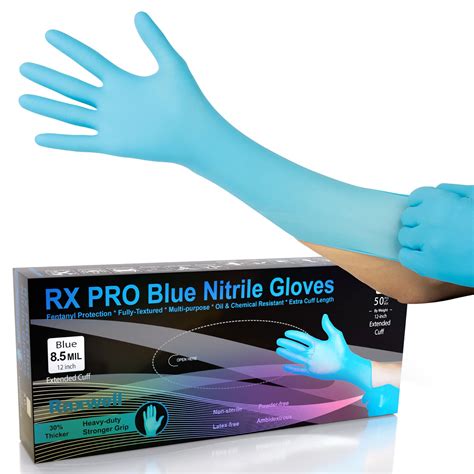 Raxwell Disposable Extended Cuff Nitrile Gloves | Heavy Duty Long ...