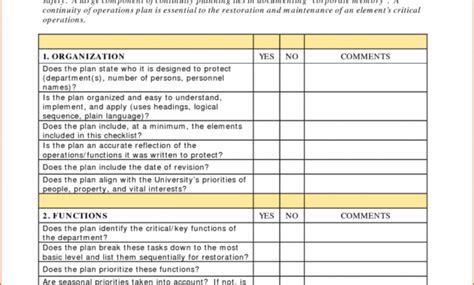 Business Continuity Plan Testing Checklist 的图像结果